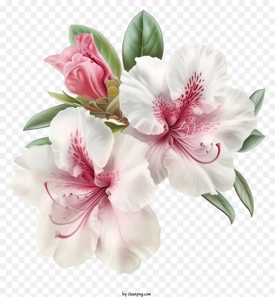 Flor De Azalea Elegante Realista，Rosas Brancas PNG