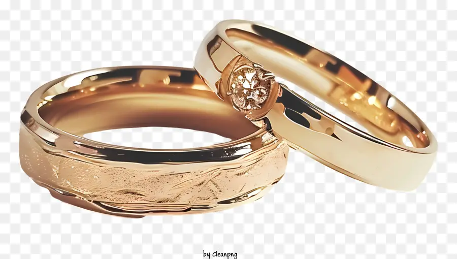 Alianças De Casamento，Ouro Anel De Casamento PNG