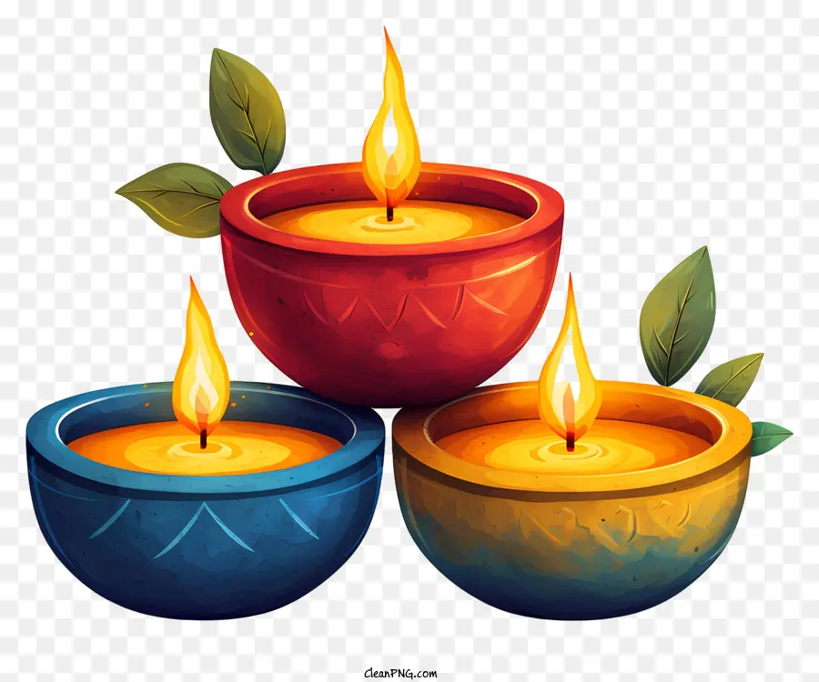 Lâmpada De Diwali，Taças De Cerâmica PNG