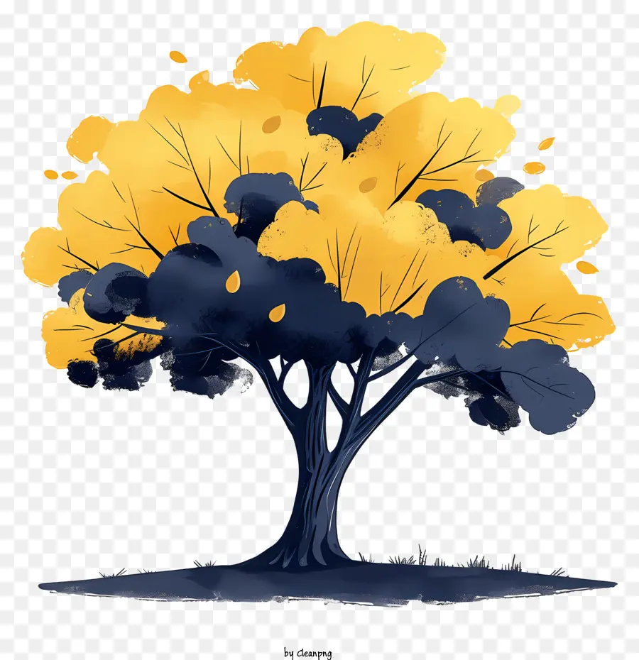 Oak Tree，árvore Com Tronco Amarelo PNG