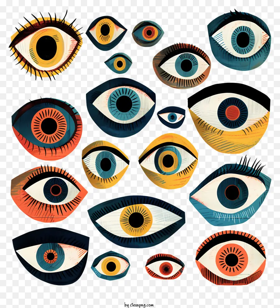 Googly Dos Olhos，Olhos Abstratos Coloridos PNG