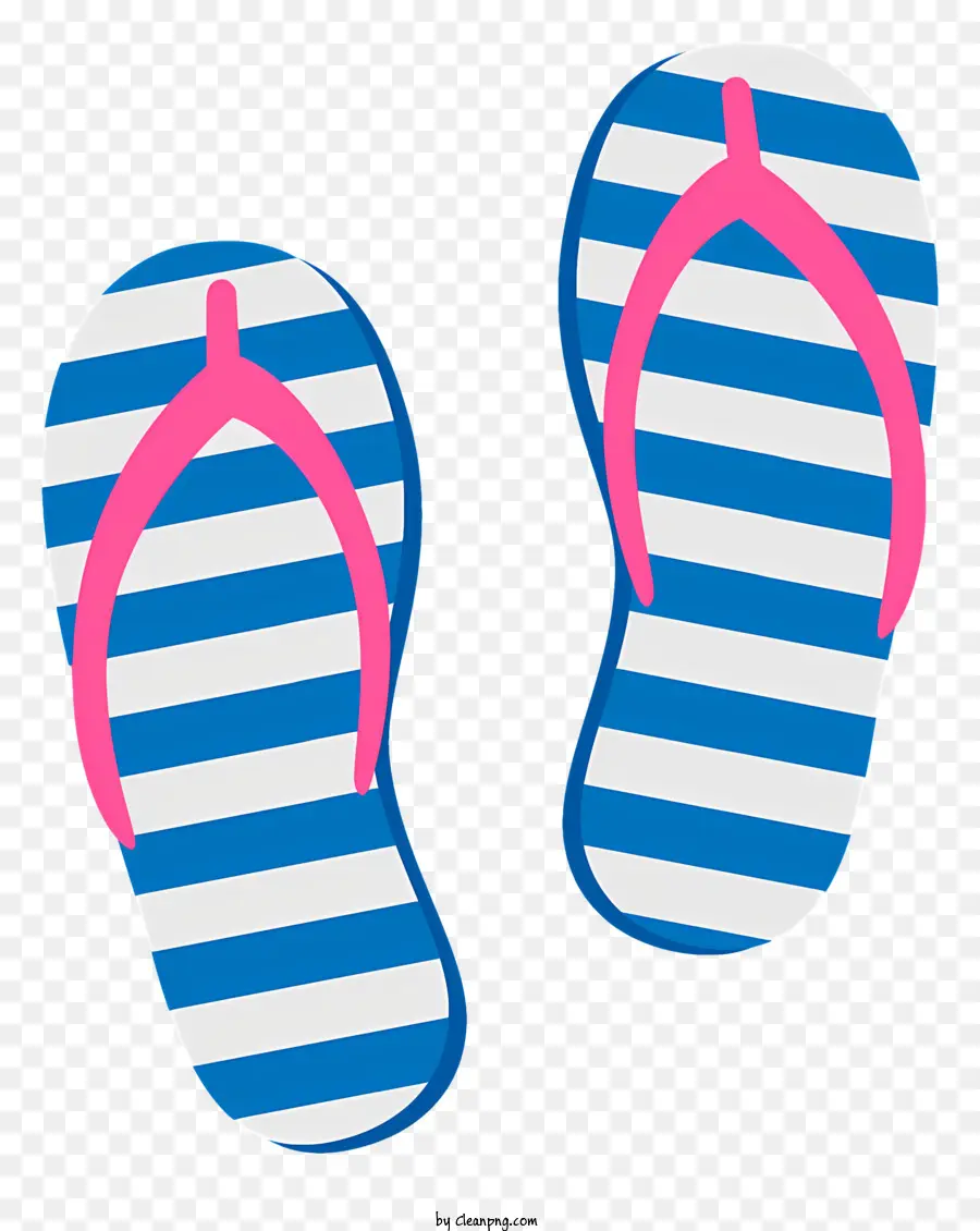 Flip Flops，Listrado Azul E Branco PNG