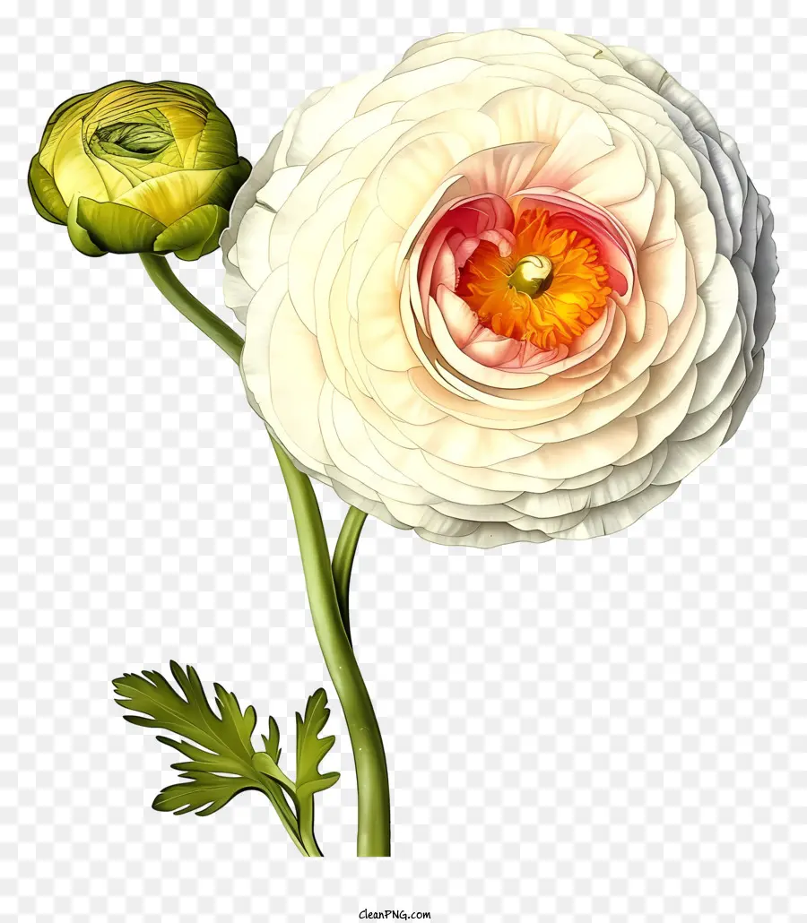 Ranunculus Flor，Flor Branca PNG