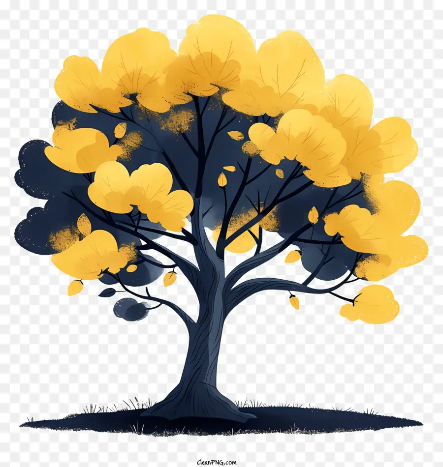 árvore，árvore Amarela Dourada PNG