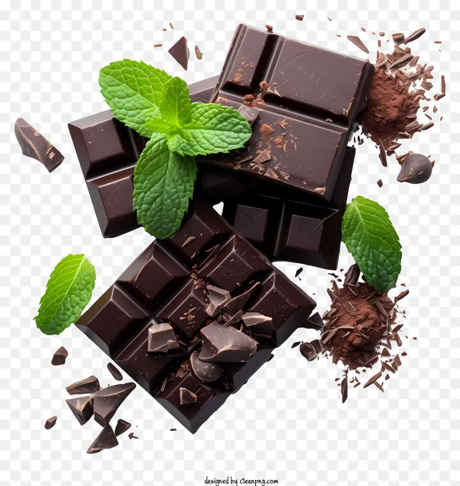 Dia Da Hortelã De Chocolate，Pedaços De Chocolate Escuro PNG