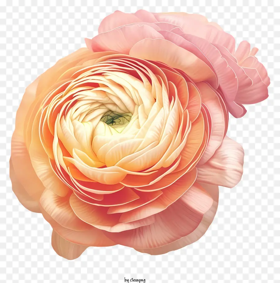 Elegante Ranunculus Flower Vector Draw Design，Cravo Rosa PNG
