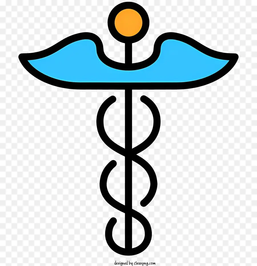 ícone De Caduceu，Caduceu Azul PNG