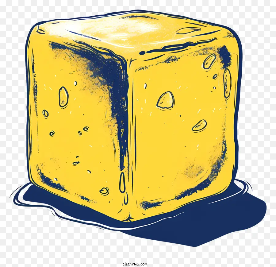 Cubo，Cubo De Gelo Amarelo PNG