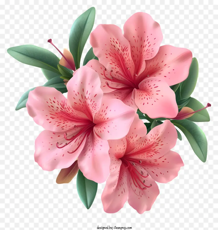 Vetor De Flor De Azaléia Elegante 3d，Azaléias PNG