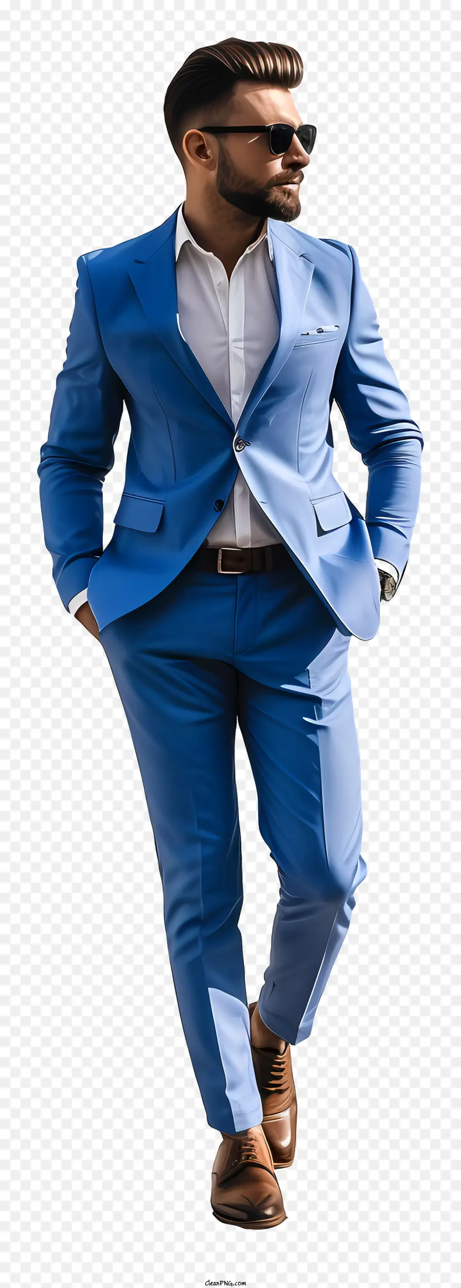 Vestido Em Dia Azul，Terno Azul PNG