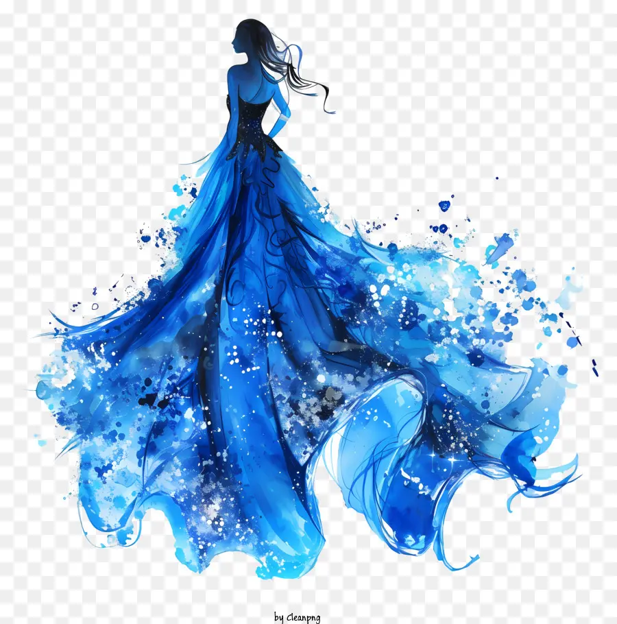 Vestido Em Dia Azul，Efeito De Aquarela PNG