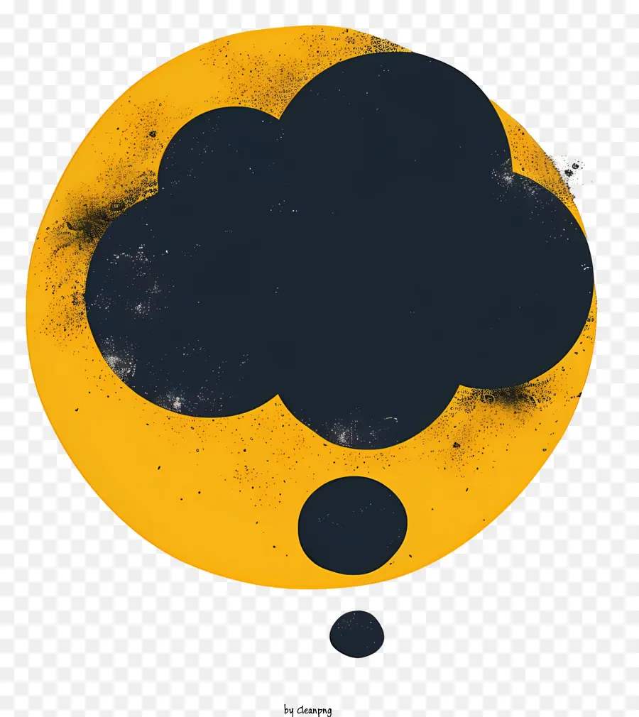 Balão De Pensamento，Forma Oval Amarela PNG
