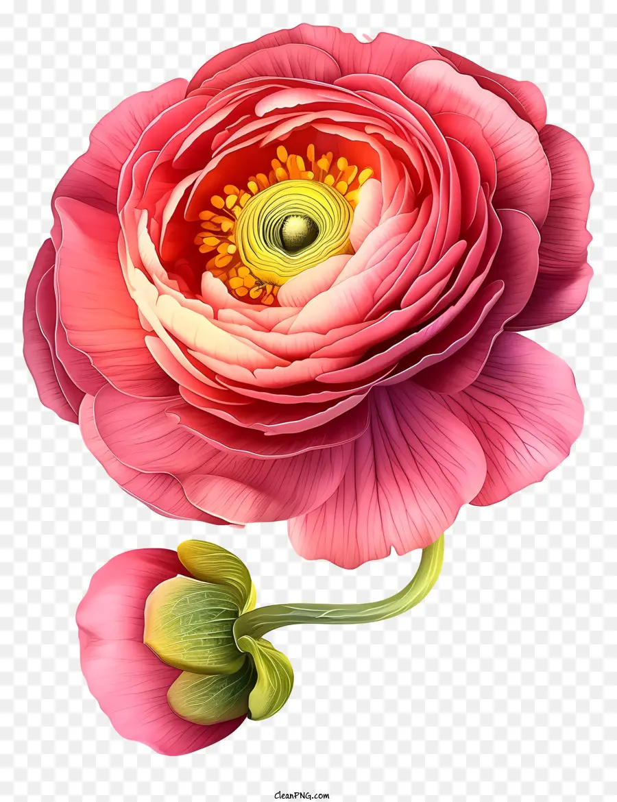 Icon Elegante De Flor Ranunculus，Flor Rosa PNG