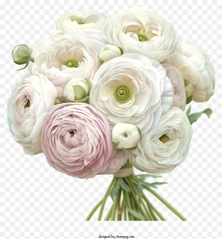 Ilustrações Detalhadas，Flor Elegante De Ranunculus PNG