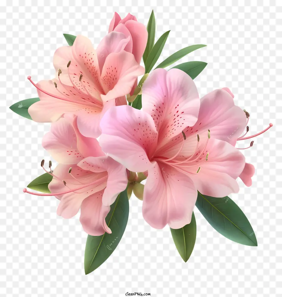 Vetor De Flor De Azaléia Elegante 3d，Rododendros PNG