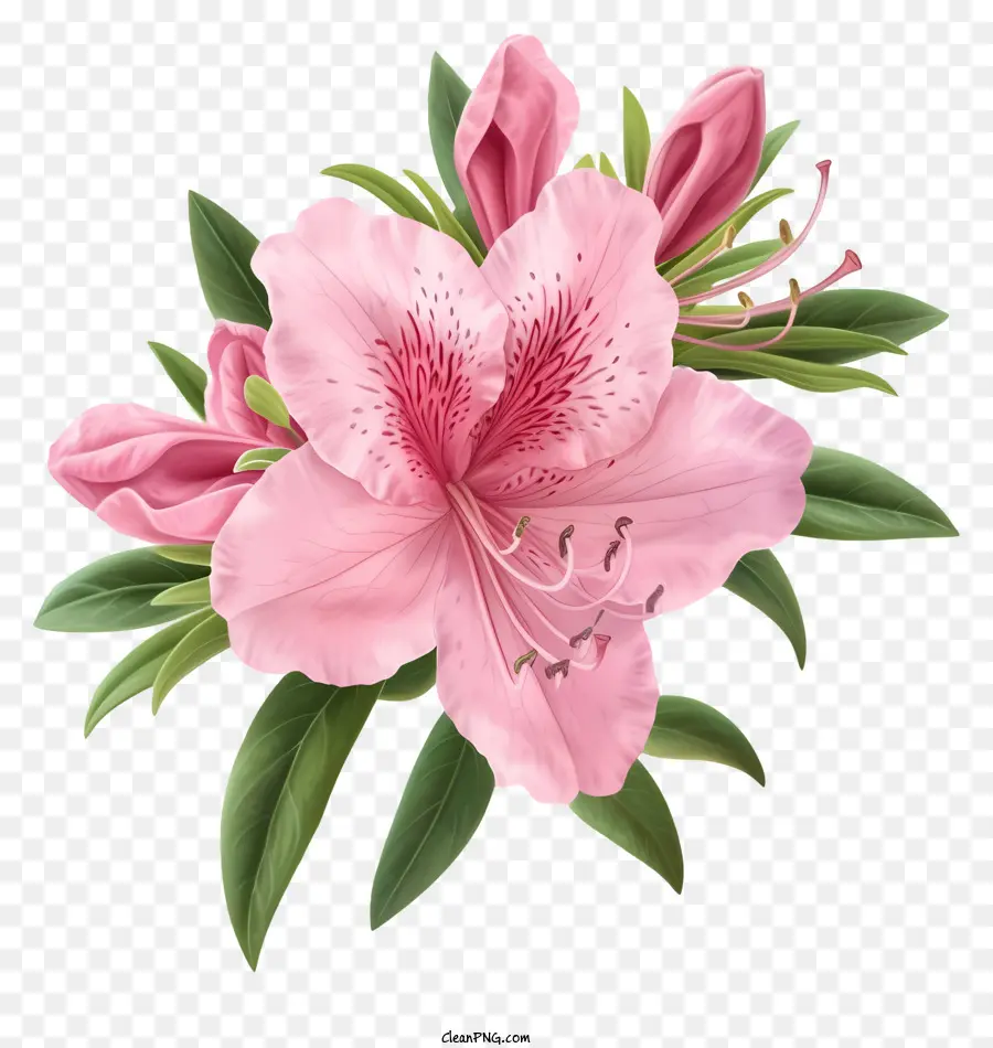 Flor De Azalea Elegante Realista，Flores De Azálea Rosa PNG