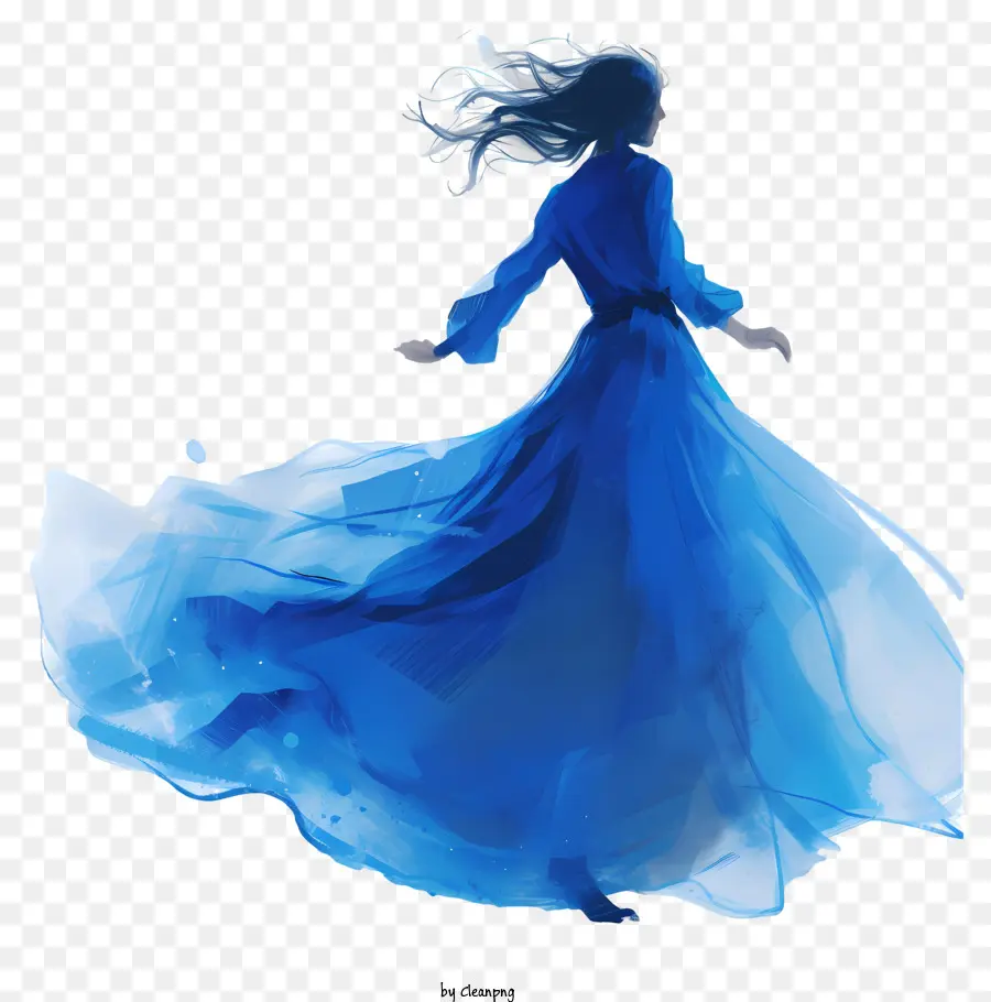 Vestido Em Dia Azul，Mulher Em Um Vestido Azul PNG