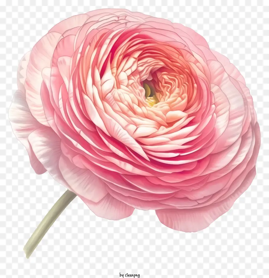 No Estilo Da Ilustração Romântica，Flor Elegante De Ranunculus PNG