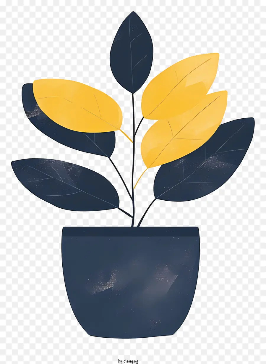 Moderno Vaso De Flores，Planta Em Panela Azul PNG