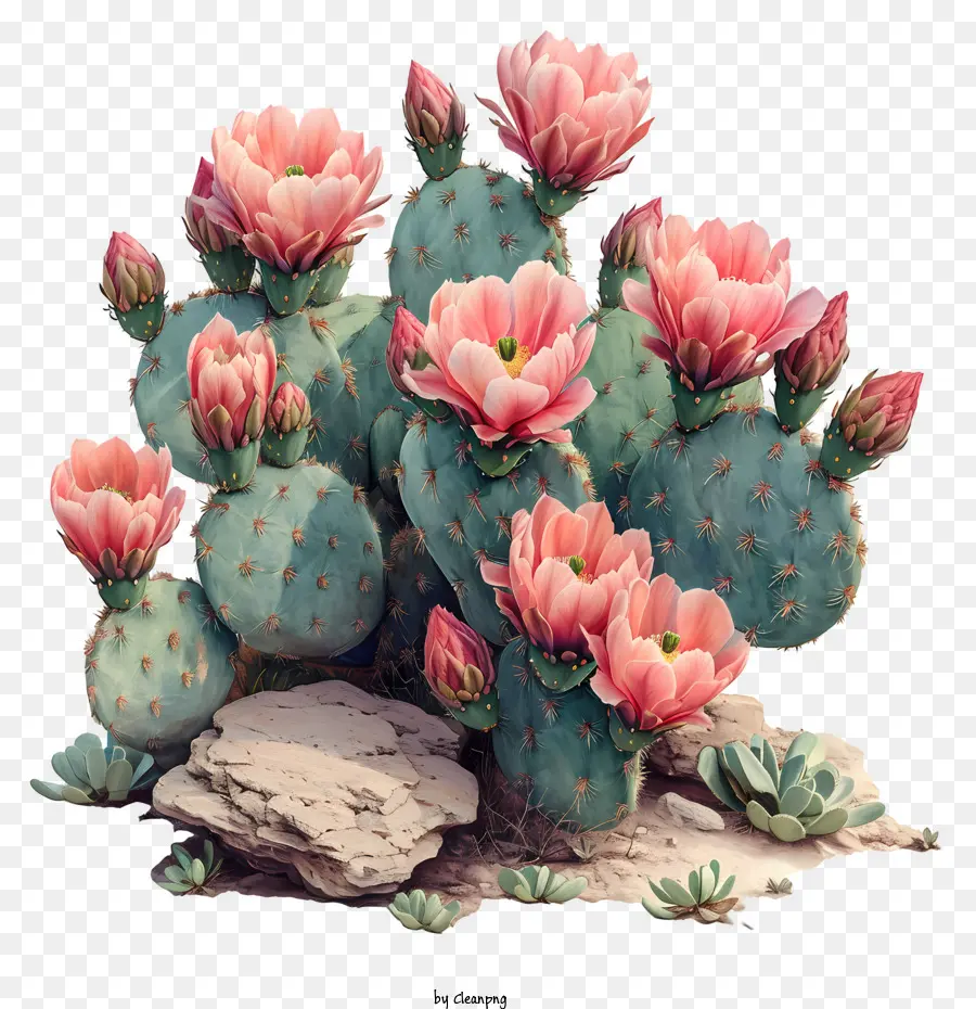 Cactus，Flores De Cacto Rosa PNG