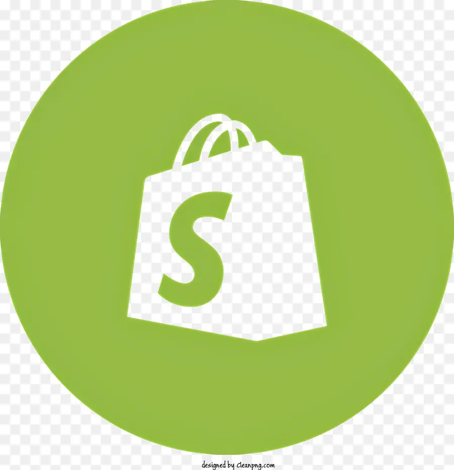 Shopify Logotipo，Preto Saco De Compras PNG