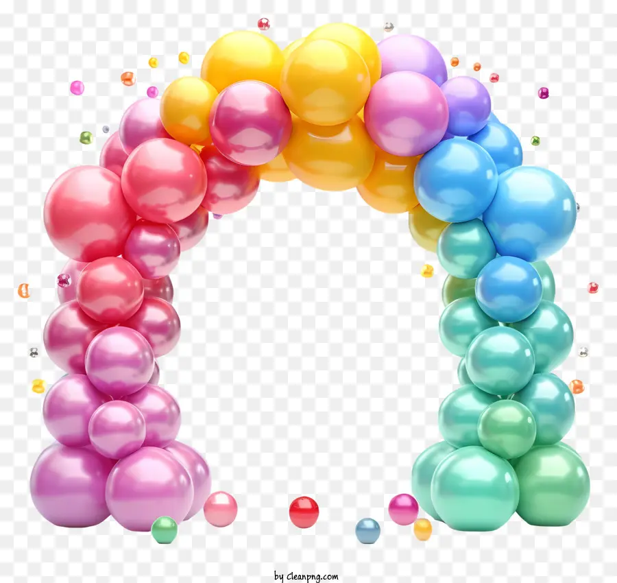Arco Do Balão De Aniversário Do Desenho Animado，Arco De Balão PNG