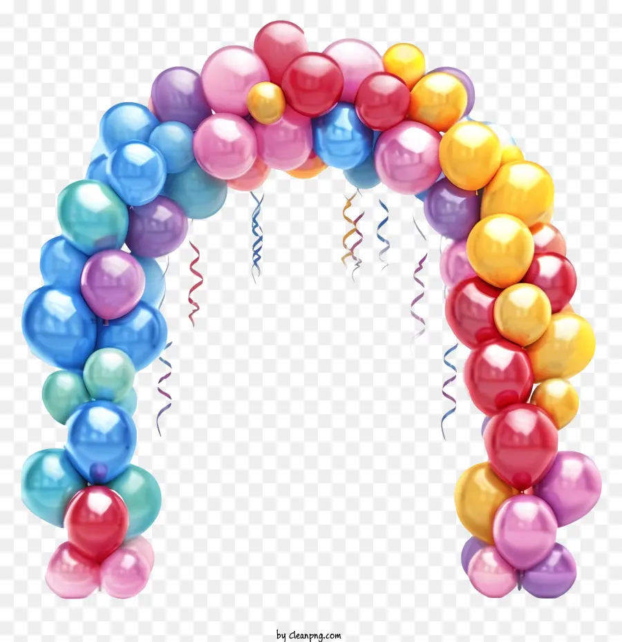Vector De Arco Do Balão De Aniversário 3d，Arco De Balão PNG