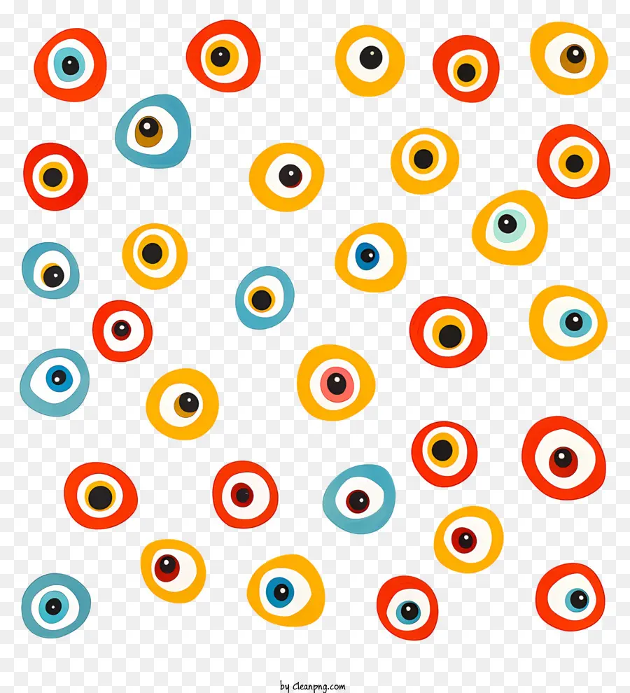 Googly Dos Olhos，Padrão De Olhos Coloridos PNG