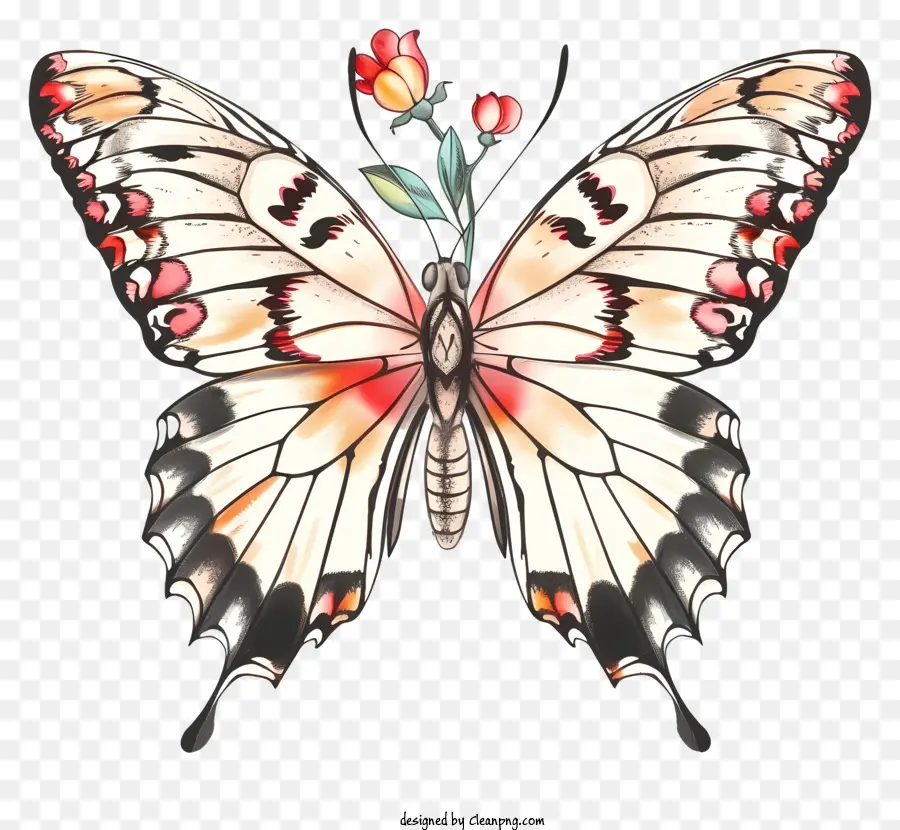 Ilustrações Detalhadas，Butterfly Elegante PNG