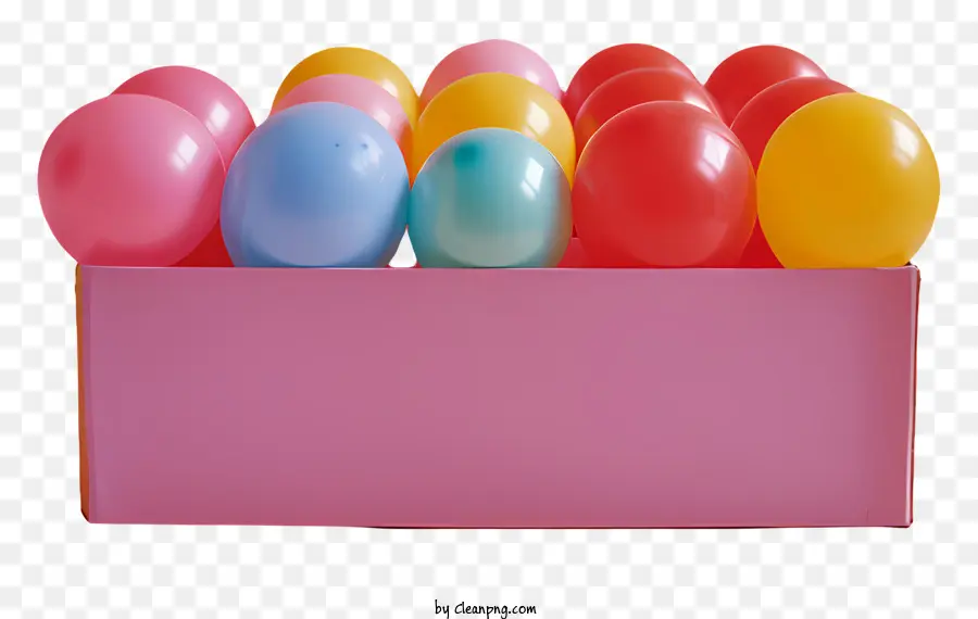 Balões，Caixa De Papelão Rosa PNG