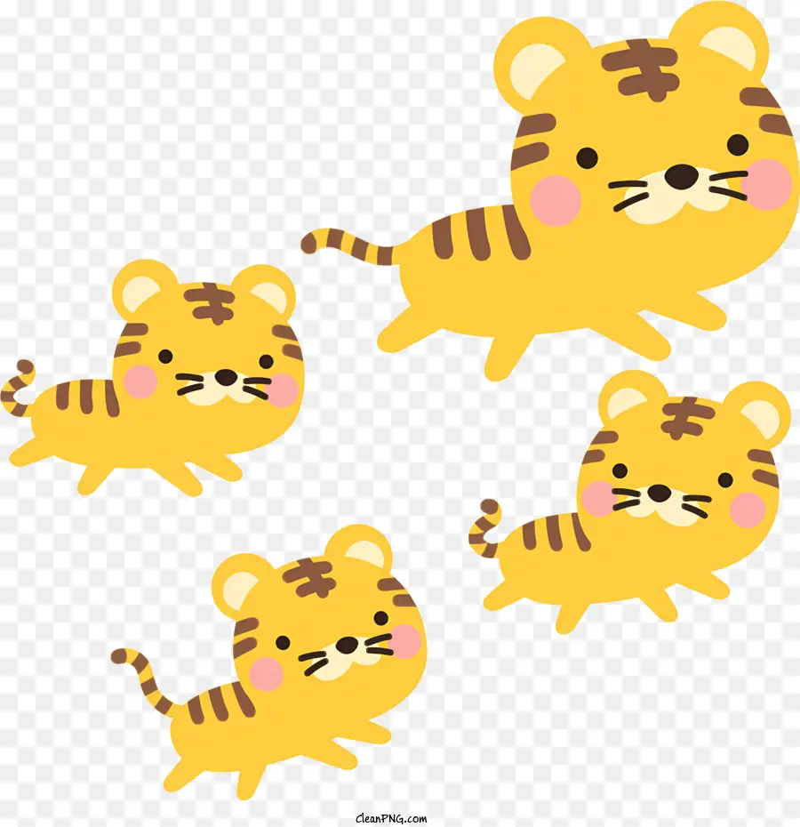 Tigre，Cartoon Fofo De Tigre PNG