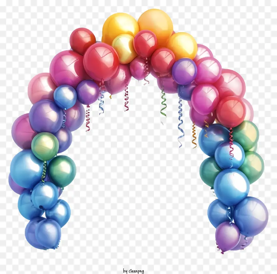 Ícone Do Arco Do Balão De Aniversário，Balões De Arco Do Arco íris PNG