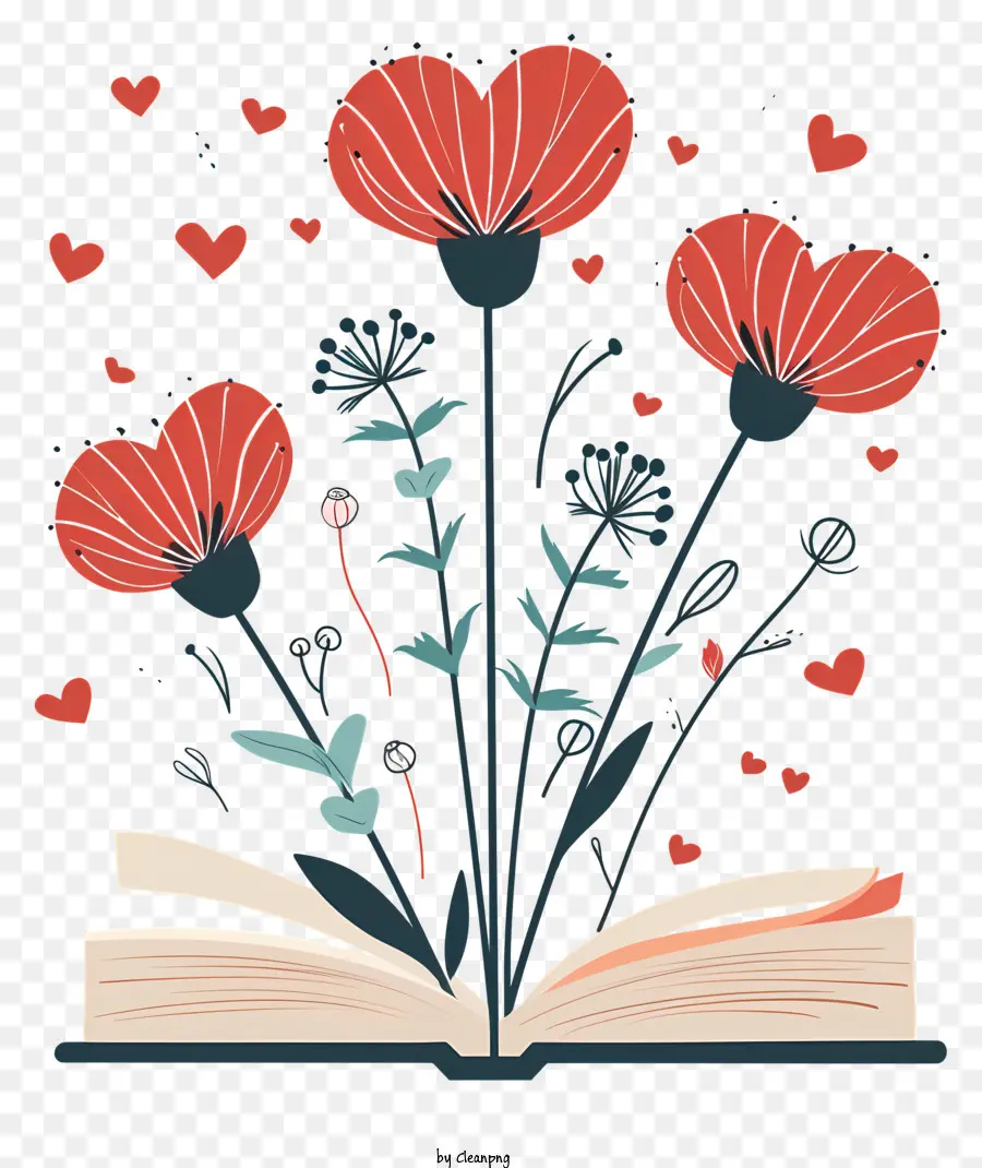 Livro Aberto，Reserve Com Flores PNG