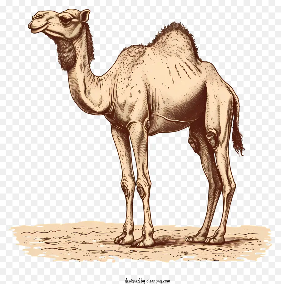 Camelo，Desenho A Preto E Branco PNG