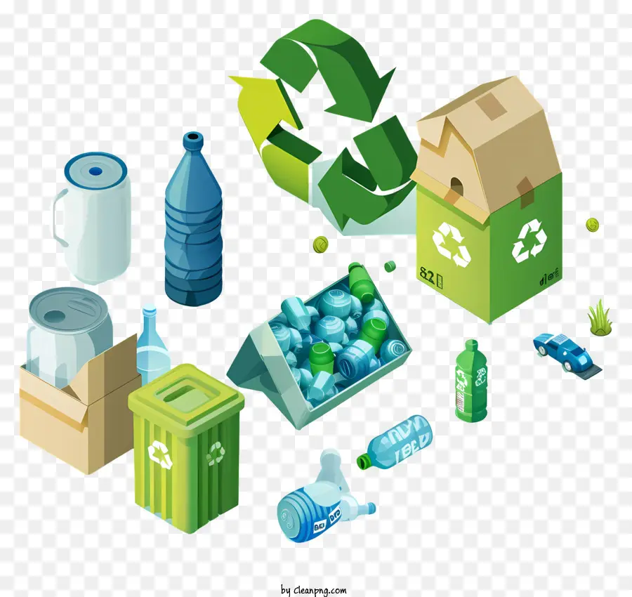 Dia Global De Reciclagem，Recipientes De Reciclagem PNG