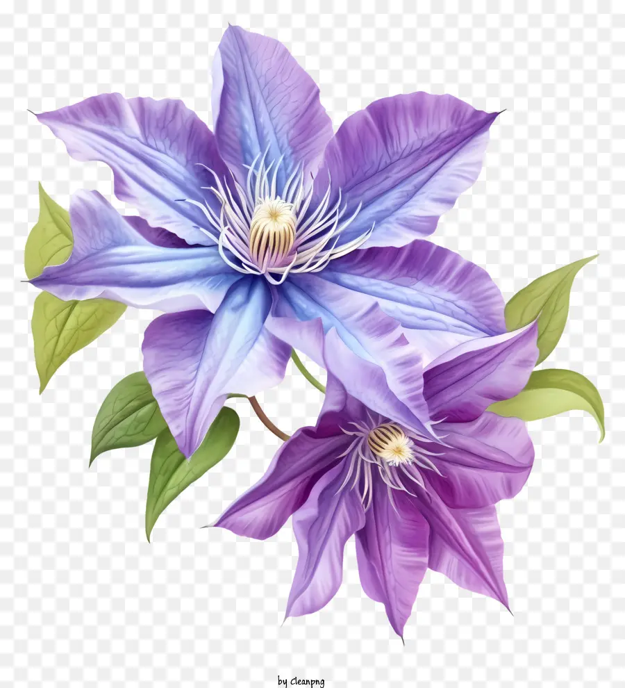 Ícone De Flor Elegante Clematis，Flores Roxas Clematis PNG