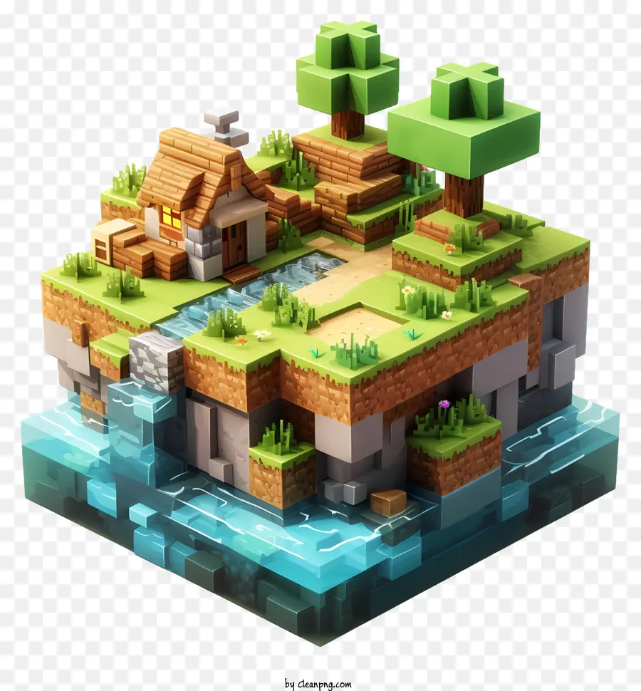 Minecraft，Pequena Ilha PNG