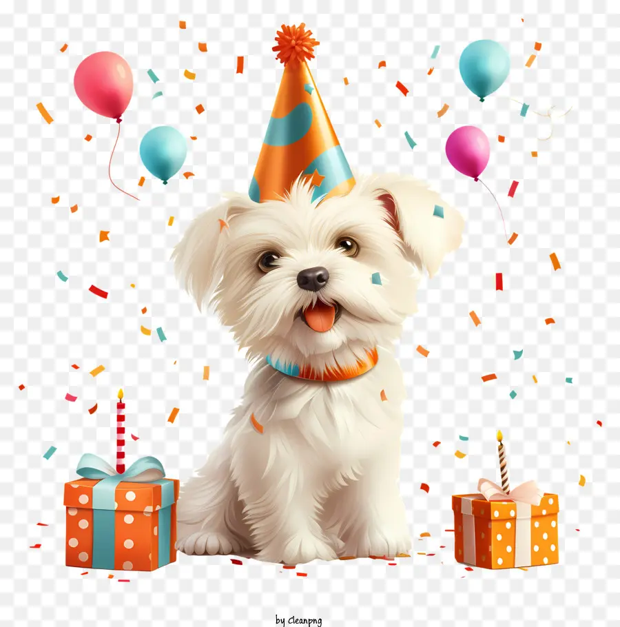Aniversário De Animais De Estimação，Pequeno Cachorro Branco PNG