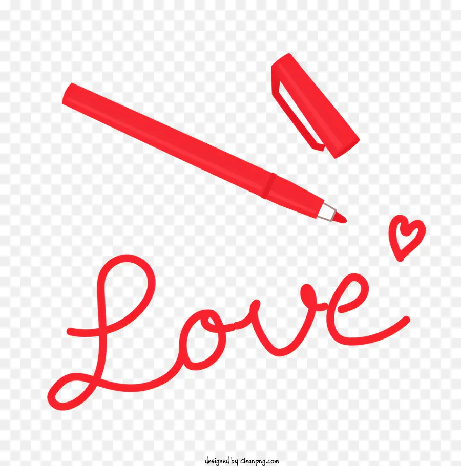 Marker Heart，Red Pencil PNG