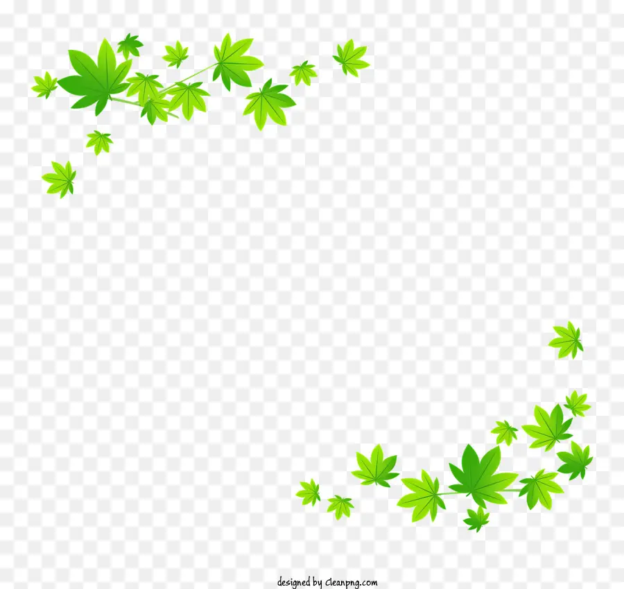 Quadro De Folha De Bordo Verde，Folhas Verdes PNG