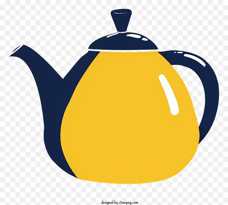 Bule De Chá，Esquema De Cores Azul E Amarelo PNG