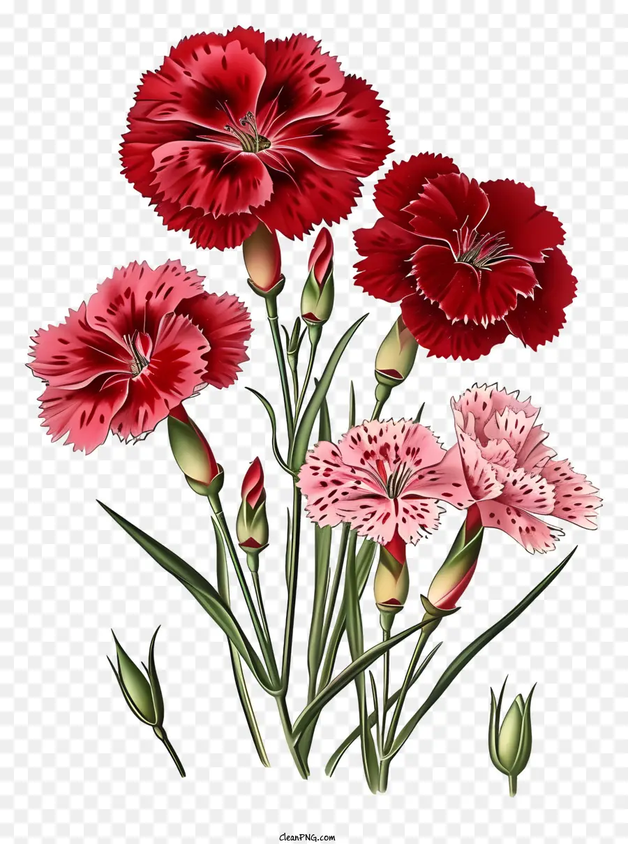 Flor De Dianthus Elegante E Elegante，Pintura PNG