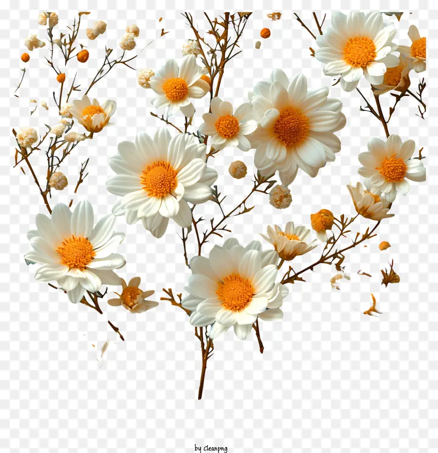 Fundo De Padrão Floral，Daisies Brancos PNG