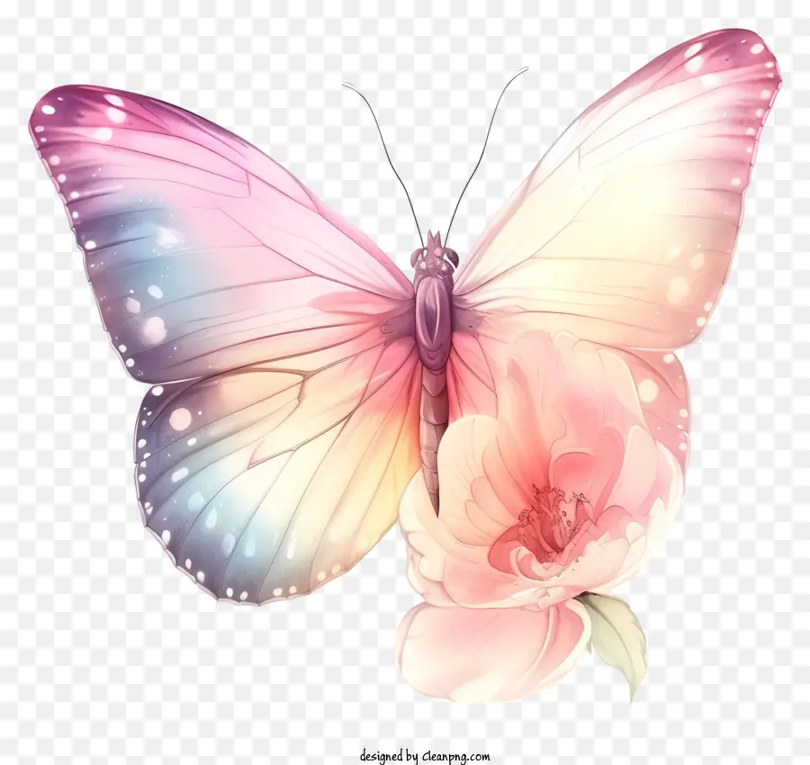 Butterfly Elegante Pastel，Borboleta Cor De Rosa PNG