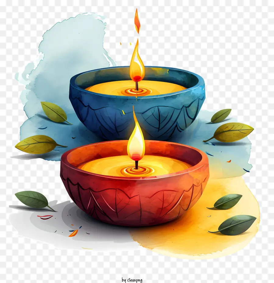Lâmpada De Diwali，Velas Acesas PNG