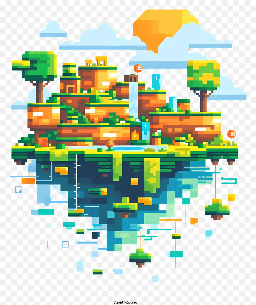 Minecraft，Pixel Art Island PNG