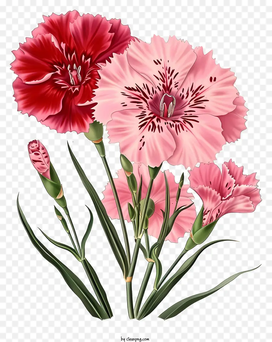 Flor De Dianthus Elegante E Elegante，Cravos Cor De Rosa PNG