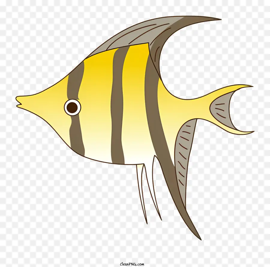 Peixe，Peixe Listrado Amarelo E Branco PNG