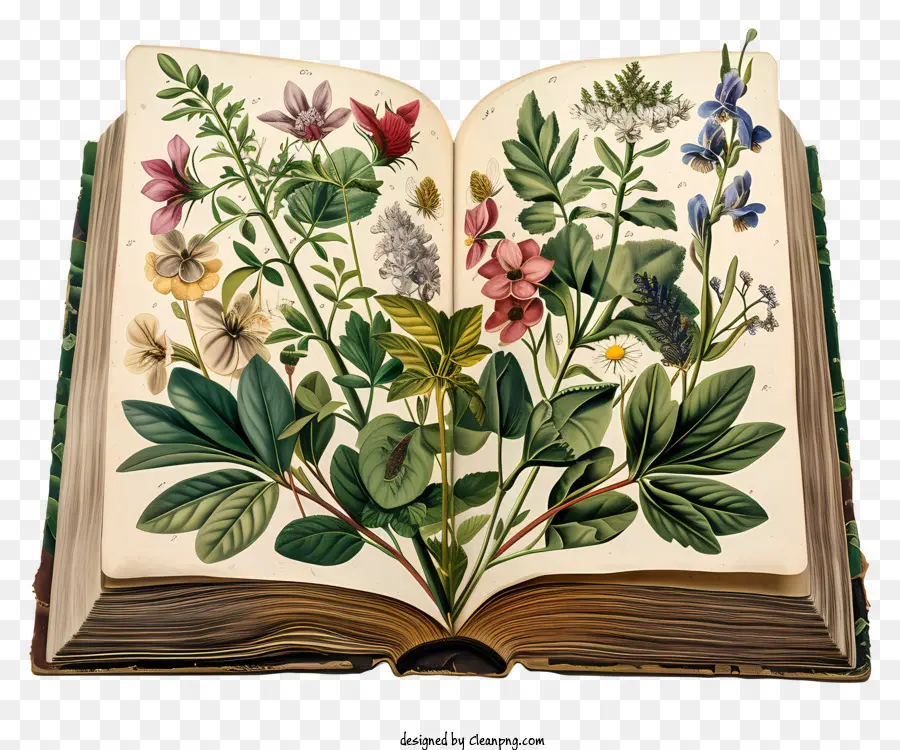 Livro Aberto，Tipos De Flores E Plantas PNG