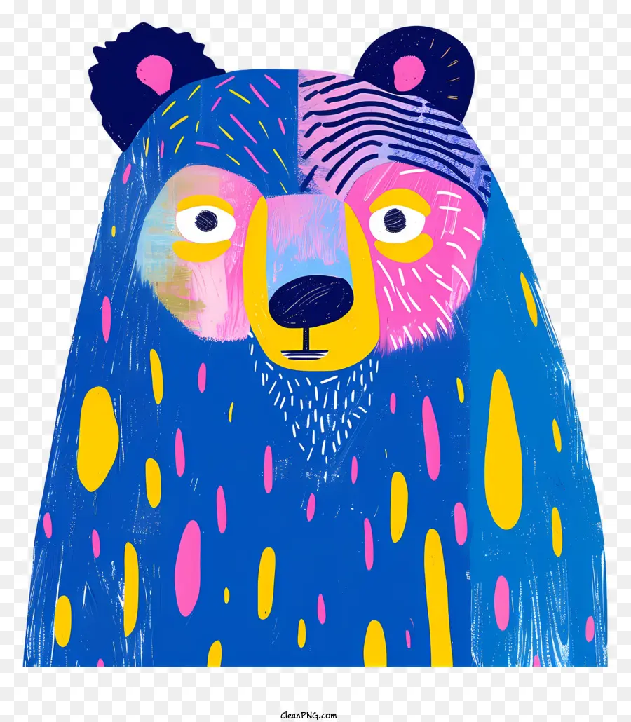 Urso Azul，Pintura Colorida PNG